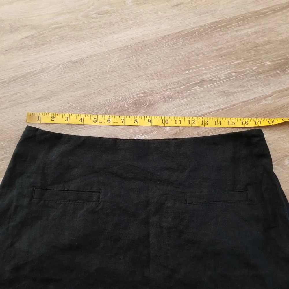 NWT A New Day Black Linen Mini Skirt Size 12 - Picture 4 of 7